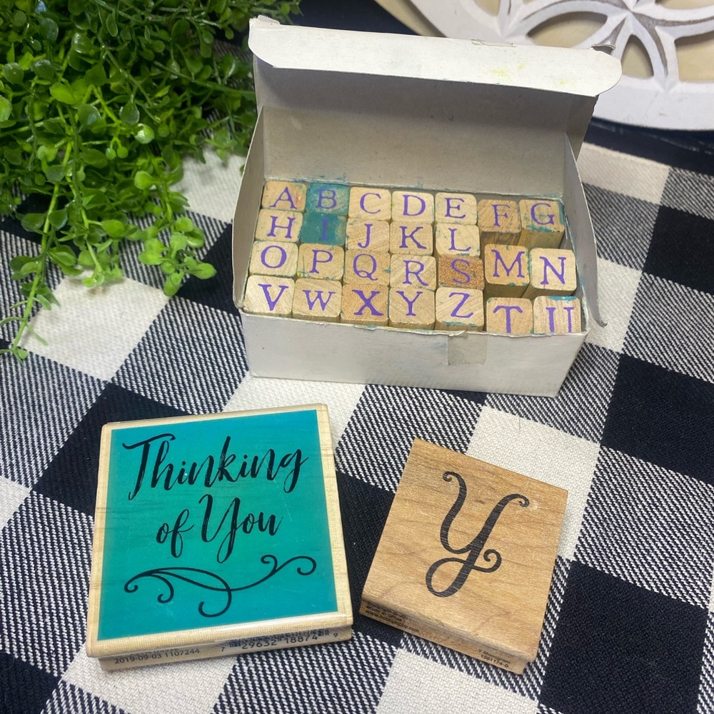 Alphabet and Sentiment Rubber‎ Stamp Set